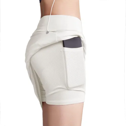 Miniatura 2 de Faldas de tenis para mujer, de cintura alta, atléticas, para entrenamiento, golf, con bolsillos, pantalones cortos integrados, faldas deportivas