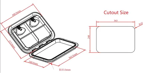 Miniatura 3 de YaeMarine Marine Boat Deck Access Hatch & Lid for Boat Marine Caravan RV Blanco