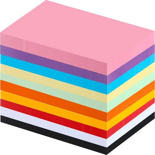 Harloon 500 hojas de papel de construcción de colores surtidos a granel pesado tamaño A4 papel de construcción de color grueso cartulina de vuelta a