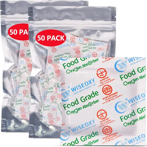 Wisesorb Absorbentes de oxígeno para almacenamiento de alimentos de 300 CC 100 paquetes, absorbentes de oxígeno de grado alimenticio, absorbentes de