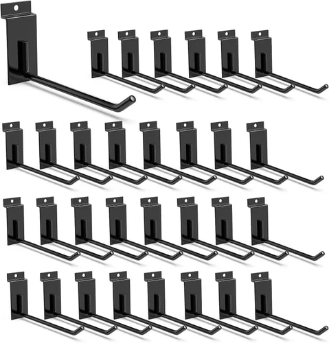 Miniatura 21 de 3-H, accesorios para pared de listones de 18 piezas, ganchos y perchas de pared de listones de múltiples tamaños, pared de listones resistente