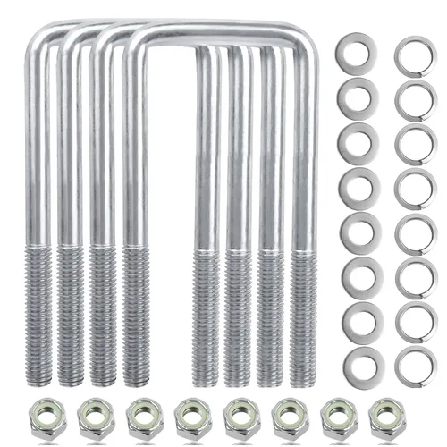 Miniatura 8 de 4 juegos de pernos en U cuadrados de acero inoxidable 304, pernos en U de 3 pulgadas de ancho, 1/2" D x 3-1/16" W x 4-5/16" L pernos en U