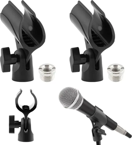 Miniatura 8 de Clip de micrófono de ángulo ajustable en forma de U Soporte de clip de micrófono con adaptador de tornillo Soporte universal para micrófono