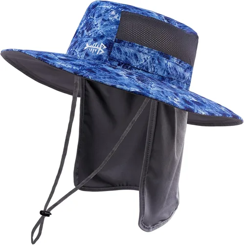 Miniatura 33 de BASSDASH Sombrero de pesca solar UPF 50+ resistente al agua con solapa desmontable para el cuello