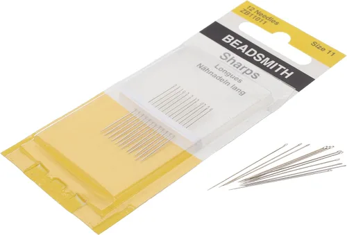 Miniatura 8 de The Beadsmith Agujas de cuentas Sharps - Tamaño 10, cortas para áreas más pequeñas, 20 agujas por tarjeta, calidad europea, aguja de coser