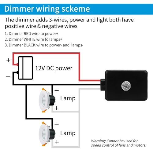 Miniatura 6 de RGBZONE Interruptor de atenuación LED de 12V, 5A 60W, regulador LED para vehículos recreativos, interruptor de atenuación PWM para autocaravanas