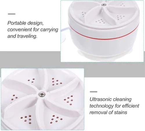 Miniatura 4 de Mini lavadora de turbina ultrasónica portátil plegable para calcetines y ropa interior, pequeña lavadora para apartamentos, viajes, dormitorios