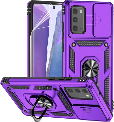 Miniatura 11 de Funda para Samsung Galaxy Note 20 con cubierta para lente de cámara, protector de pantalla HD, resistente a caídas de grado militar, soporte