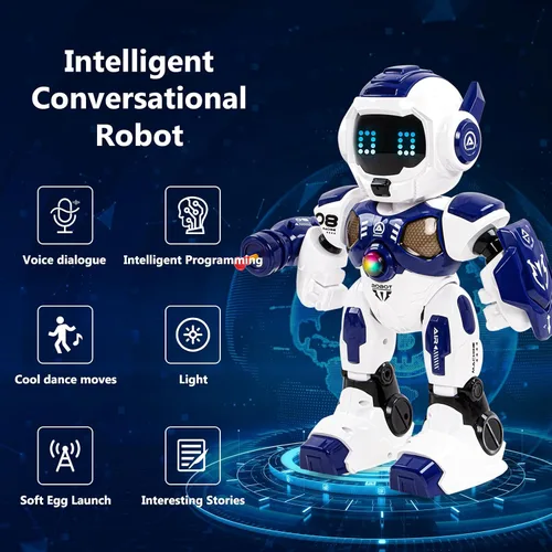 Miniatura 2 de Robot de juguete RC para niños de 3, 4, 5, 6, 7, 8, robot programable inteligente con detección de gestos, robot de control remoto para niños
