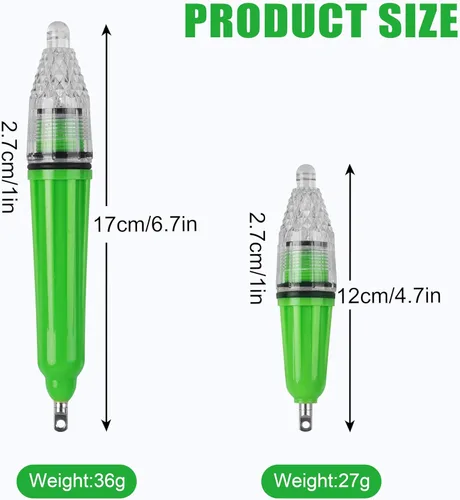 Miniatura 5 de Luz de pesca subacuática, 4 piezas de luz LED de pesca de caída profunda, luz de pesca LED impermeable, luz intermitente de noche, señuelo de pesca