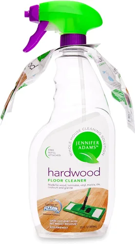 Jennifer Adams Limpiador de pisos de madera dura - Botella vacía de 23 onzas con 2 tabletas - Limpiador de pisos laminados - Limpiador de pisos