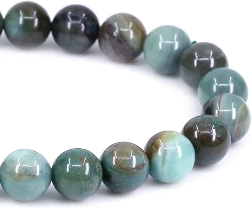 Miniatura 99 de Amandastone Pulsera elástica de cuentas redondas de 0.315 in con piedras preciosas naturales de 7 pulgadas