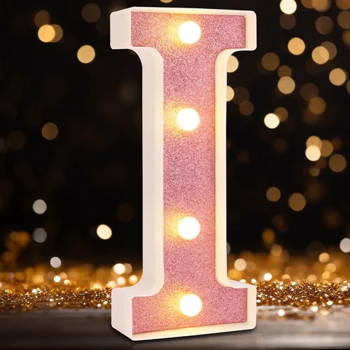 Miniatura 23 de Letras pequeñas de marquesina LED, letras iluminadas, letras LED de 8.58 pulgadas, letrero iluminado a pilas para mesa, fiesta, cumpleaños