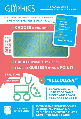 Miniatura 10 de Glyphics, juego creativo de fiesta familiar, usa formas y haz que todos adivinen las palabras en tu tarjeta, juego de palabras de adivinanzas