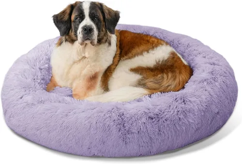 Miniatura 43 de Best Friends by Sheri - The Original Calming Donut - Cama calmante en forma de dona para perros y gatos - Pelo largo, gris escarcha, S, 23 x 23