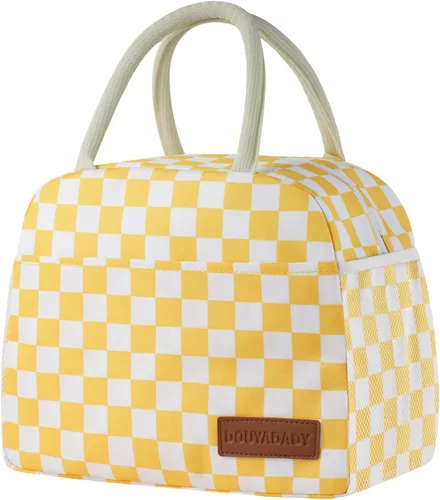 Miniatura 22 de douyadady Bolsa de almuerzo para mujeres/hombres, fiambrera mujeres/hombres (azul bebé+rayas blancas)