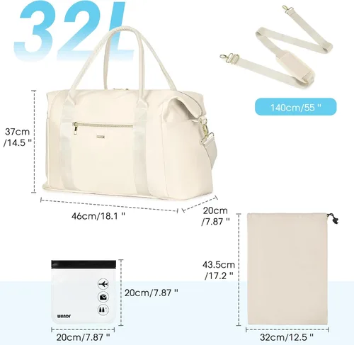Miniatura 8 de WANDF Para Spirit Airlines - Bolsa para artículos personales de 18 x 14 x 8 pulgadas debajo del asiento con bolsillo para ropa húmeda