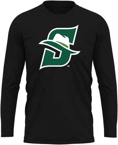Miniatura 116 de Camisa deportiva de manga larga oficial de la NCAA Collegiate para hombre, colección negra con logotipo primario