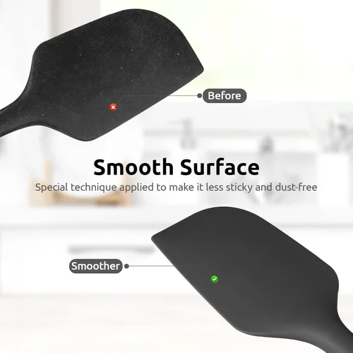 Miniatura 7 de Espátula grande de silicona resistente al calor: U-Taste 600ºF de alto calor, flexible, 11.38 pulgadas, mezcla de silicona, agitación, raspado, Negro