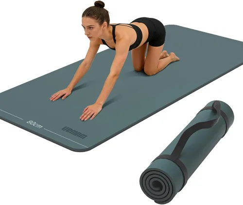 Miniatura 11 de Tapete de yoga ancho de 31.5 in, antideslizante, extra grueso, de 1/3 pulgadas, material TPE de alta resistencia, esterillas de yoga caliente