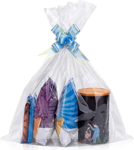 Miniatura 3 de Awpeye Bolsas transparentes para cestas, 25 paquetes de envolturas grandes de celofán para cestas y regalos, bolsas de celofán de 16 x 24 pulgadas
