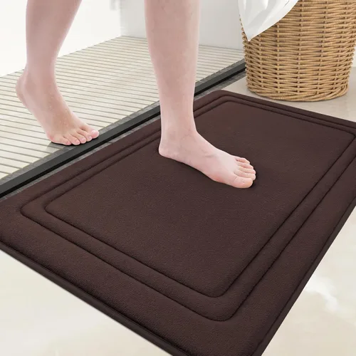 Miniatura 29 de Grandaily Alfombra de baño de espuma viscoelástica de 24 x 16 pulgadas, ultrasuave, antideslizante y absorbente, lavable a máquina, cómoda alfombra
