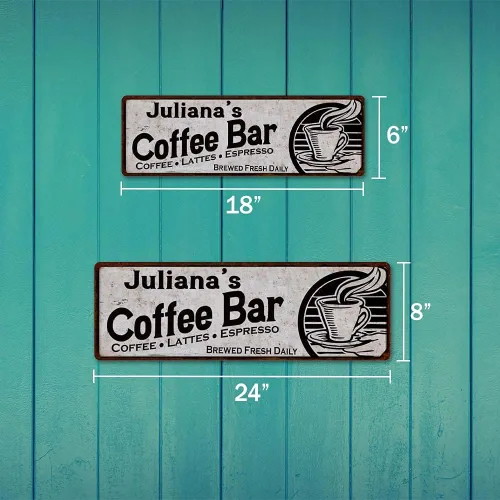Miniatura 2 de Letrero personalizado para barra de café, decoración de pared, letreros personalizados con nombre, estación de rincón, accesorios de esquina