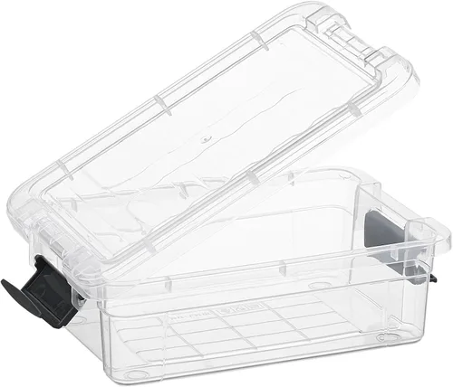 Miniatura 5 de Superio Cajas de almacenamiento transparentes con tapas, contenedores de plástico de 1.27 cuartos de galón para organizar, cajas apilables, sin BPA