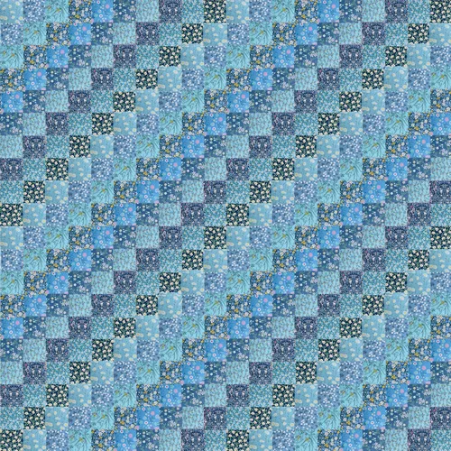 Miniatura 6 de 5" x 5" 50 PIEZAS 100% Algodón Paquetes de Tela Floral Cuadrada para Acolchado, Suministros para Costura DIY y Principiantes en Acolchado_Azul