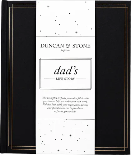 DUNCAN & STONE PAPER CO. Libro de historias de papá de 85 páginas, diario encuadernado en lino para papá, libro de recuerdos para papá para llenar