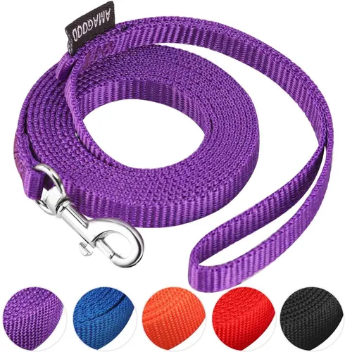 Miniatura 17 de AMAGOOD 6 pies de correas para cachorros/perros, correa de estilo tradicional resistente con gancho de cuello fácil de usar, correa para perros Negro
