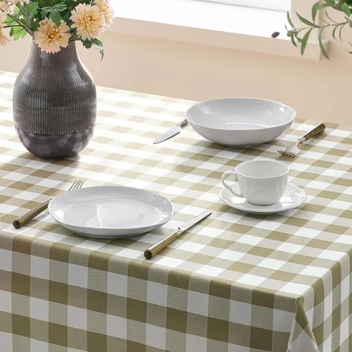 Miniatura 3 de Mantel a cuadros rectangular de gingham, impermeable, sin arrugas, manteles de búfalo a cuadros para mesa, lavables para comedor, fiestas y picnic