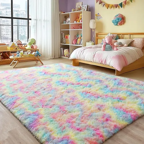 Miniatura 100 de Merelax Alfombra Moderna Suave y Esponjosa Shaggy para Dormitorio Sala de Estar Decoración de Sillas Pequeñas Alfombras Tapetes para Pies Piso, Verde