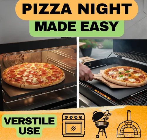 Miniatura 2 de Piedra de cerámica antiadherente para pizza fácil de limpiar, piedras para pizza con asas, cáscara de pizza, cortador de pizza, herramienta de masa