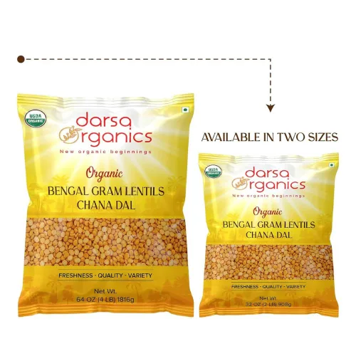 Miniatura 9 de Darsa Organics Chana Dal 2 lb – Gramo orgánico de Bengala partida USDA (garbanzos amarillos), sin OMG, sin productos químicos, lentejas amarillas
