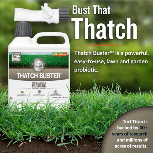 Miniatura 2 de Turf Titan Thatch Buster Aireador de Césped Totalmente Natural y Descompactador de Césped - Aflojador y Acondicionador Líquido de Suelo