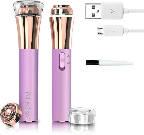 Miniatura 18 de Depilación facial para mujeres, removedor de vello facial eléctrico sin dolor e impecable, afeitadora facial y recortadora para labio superior