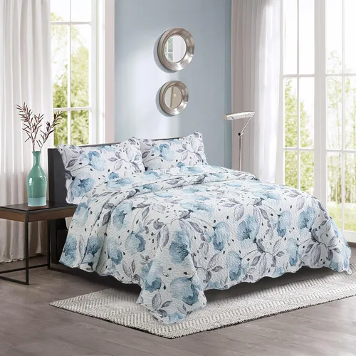 Miniatura 33 de Marina Decoration Juego de colcha de verano de 2 piezas con estampado de Pinsonic en relieve, ultra suave, con 1 funda acolchada, patrón de mandala