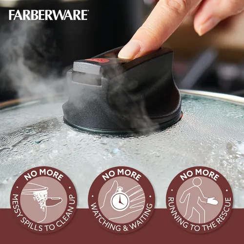 Miniatura 4 de Farberware Smart Control Cacerola Antiadherente con Tapa, 2 Cuartos, Negro