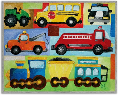 Miniatura 14 de Placa de pared The Kids Room by Stupell Aviones, trenes y automóviles, 16 x 20 pulgadas