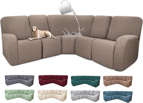 Miniatura 17 de Fundas de sofá reclinable seccional 100% impermeables para sofá reclinable en forma de L, funda de sofá modular de esquina en forma de L, fundas