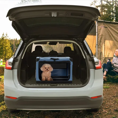 Miniatura 8 de PETSFIT Jaula portátil suave de 26 pulgadas para perros – Marco resistente en espiral patentado, perrera plegable para perros pequeños, 3 puertas