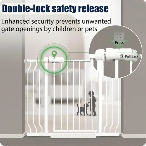 Miniatura 3 de Puerta de bebé para escaleras y puertas, puertas para perros de 29 a 34 pulgadas para la casa, puerta para mascotas de interior montada a presión