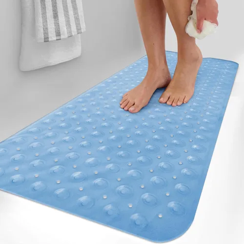 Miniatura 2 de LUX Décor - Tapete antideslizante para bañera, extra grande, 40 x 16 pulgadas, tapete de ducha de seguridad antideslizante con ventosas y agujeros