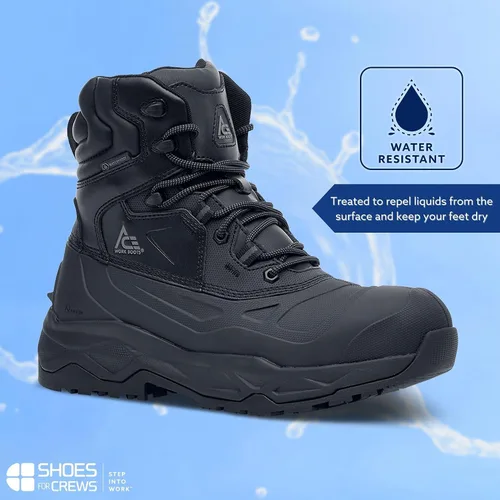 Miniatura 5 de Shoes for Crews ACE Fargo II - Botas de trabajo para hombre, antideslizantes e impermeables, Negro