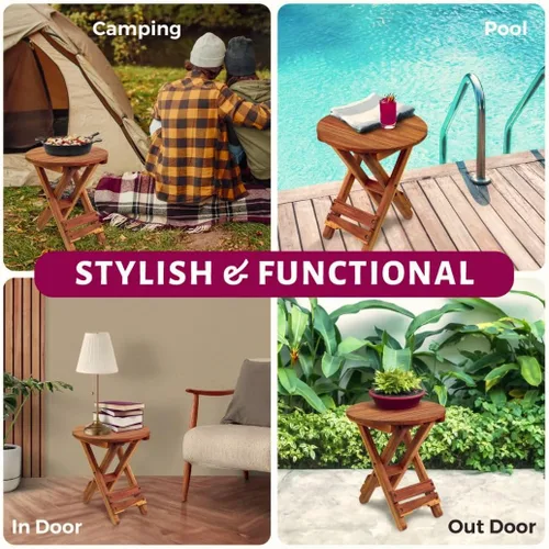 Miniatura 5 de Mesa de patio pequeña, mesa auxiliar plegable al aire libre, mesa auxiliar portátil, mesa auxiliar pequeña, mesa auxiliar, mesa auxiliar pequeña