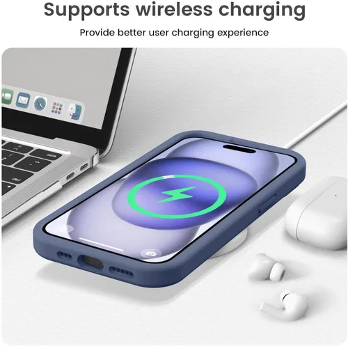 Miniatura 7 de Vooii Compatible con iPhone 15, silicona líquida Defender mejorada, protección mejorada de la cámara, forro de microfibra antiarañazos suave, funda