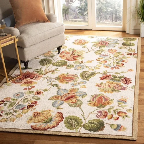 Miniatura 14 de SAFAVIEH Chelsea Collection - Alfombra decorativa de 2 pies 6 pulgadas x 4 pies, color marfil, lana de campo francesa enganchada a mano, ideal