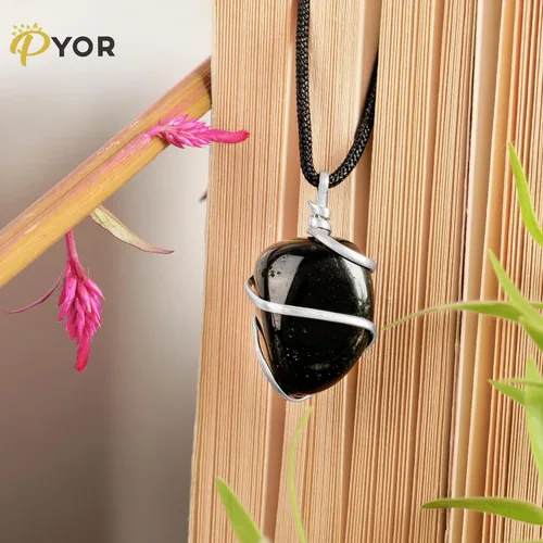 Miniatura 99 de PYOR Collar con colgante curativo de Reiki de cristal, gemas de buena suerte, prosperidad, riqueza, piedras preciosas naturales, collares de buena
