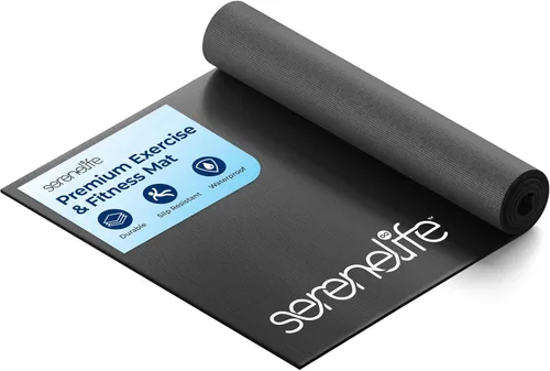 SereneLife Tapete de yoga de 30 x 60 pulgadas, extra grueso antideslizante, tapete de ejercicio suave y duradero para gimnasio, cardio, pilates,